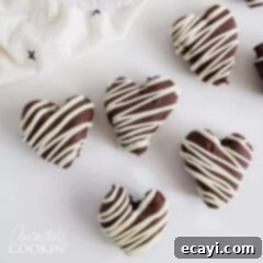 Sweetheart Oreo Truffle Bites 2 Heart shaped chocolates with white drizzles