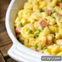 Creamy Ham and Pea Mac and Cheese Casserole 6 mac and cheese with ham and peas