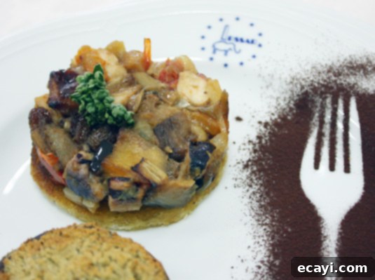 Traditional Sicilian caponata with eggplant, onions, raisins, and cocoa. Traditional Sicilian caponata with eggplant, onions, raisins, and cocoa.