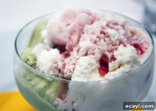 Lemon granita, fior di latte gelato with candied orange zest, pistachio gelato Lemon granita, fior di latte gelato with candied orange zest, pistachio gelato