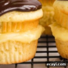 Boston Cream Pie Cupcakes 2 Close up of a Boston Cream Cupcake filling