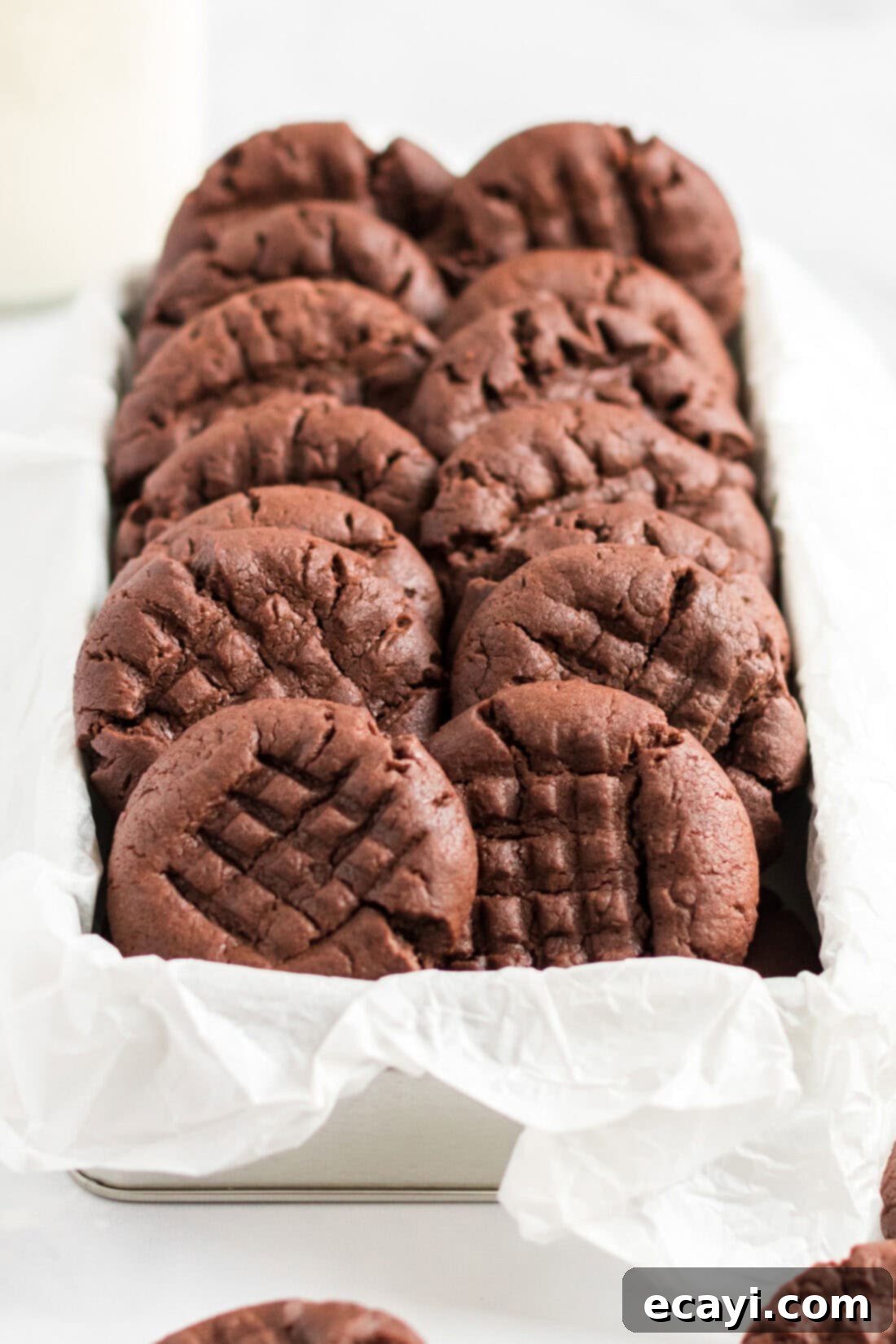 The Ultimate Chocolate Peanut Butter Cookies 2 Basket of soft, chewy Chocolate Peanut Butter Cookies, a perfect blend of two classic flavors.