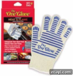 Delicious Gifts for Food Lovers 4 Ove Glove and its packaging, highlighting its heat resistant properties