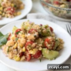 Garden Fresh Summer Quinoa Delight 16 quinoa salad on a plate