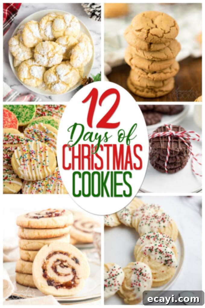 The Ultimate Christmas Cookie Collection: 12 Days 2 Festive collage featuring various delicious Christmas cookies from the 12 Days collection