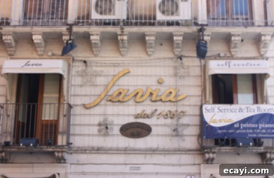 Savia, Catania's most famous pastry shop. Savia, Catania's most famous and historic pastry shop, renowned for its exquisite traditional sweets