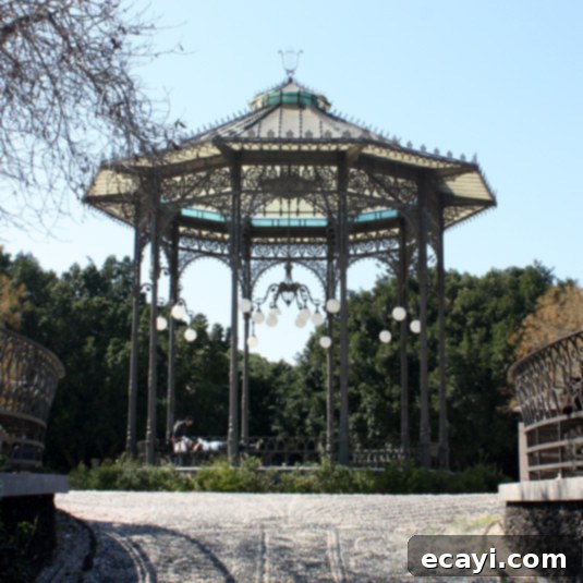 Inside Catania's Villa Park. A tranquil view inside Catania's picturesque Villa Bellini Park, offering a serene escape