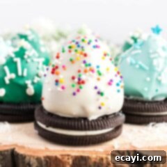 Festive Strawberry Christmas Trees 4 3 oreo cookies with chocolate covered strawberries