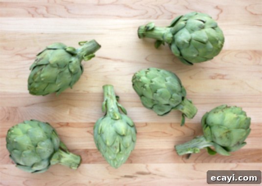 Prepared Artichoke Hearts Cleaned and trimmed artichokes ready for cooking