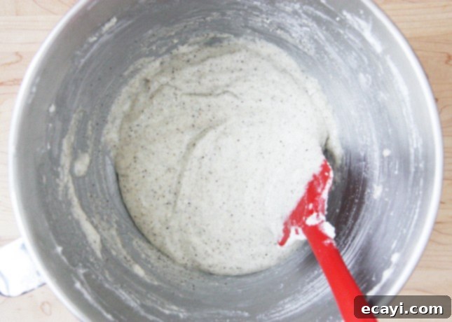 Bake Perfect French Macarons A Visual Masterclass 7 Shiny and creamy vanilla bean macaron batter // FoodNouveau.com