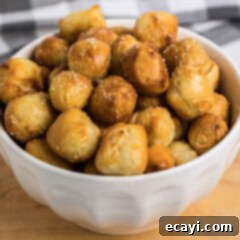 Perfectly Poppable Air Fried Pretzels 14 Close up photo of a bowl of Air Fryer Pretzel Bites