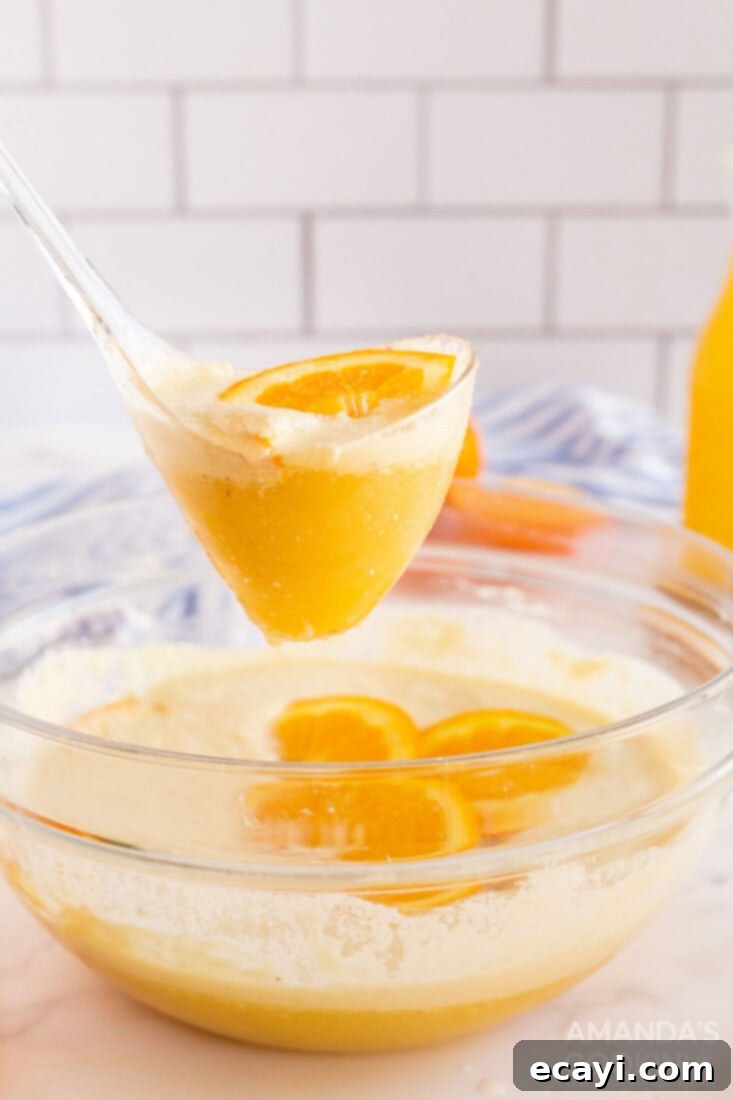With only four ingredients you can make this creamy, dreamy, vanilla orange punch. Whether it's in the fall, summer, or spring, it's delicious year-round! Ladle full of creamy vanilla orange punch, ready to be served from a large punch bowl