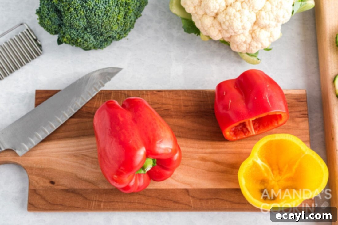 Transforming Vegetables into Edible Art 12 bell pepper cut in third