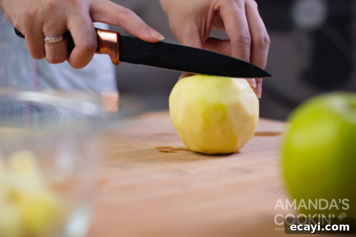Petite Apple Pies 7 cutting an apple