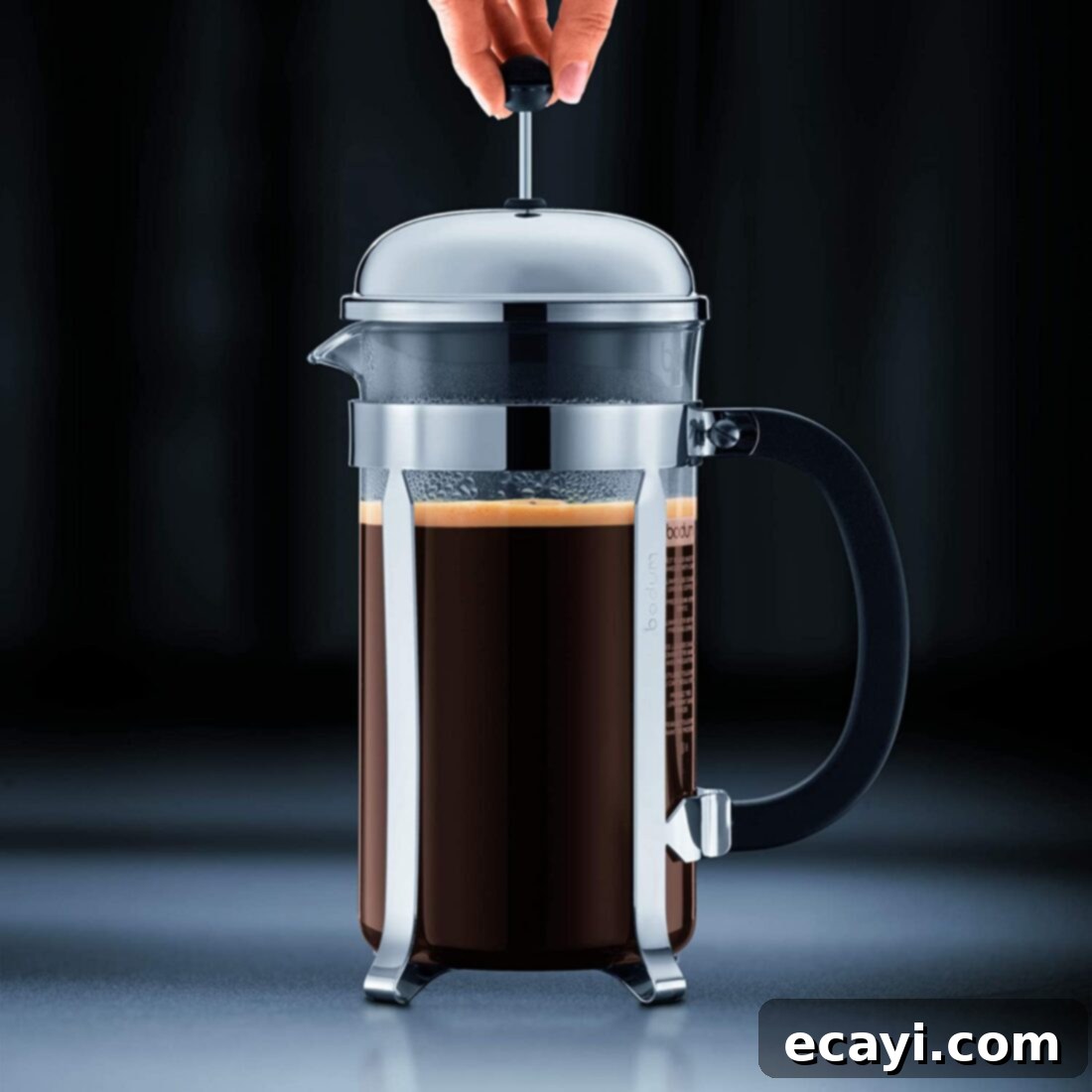 21 Kitchen Gadgets You'll Reach For Daily 21 A classic French press coffee maker filled with freshly brewed coffee, ready to be enjoyed.
