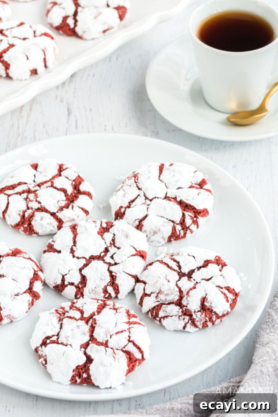 Velvet Crimson Crinkles 14 plate of red velvet crinkle cookies