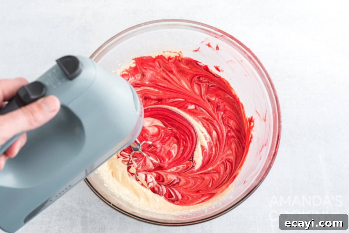 Velvet Crimson Crinkles 8 mixing food coloring into dough