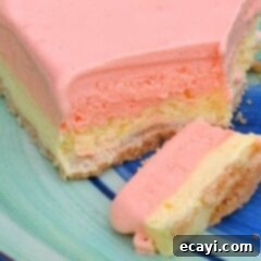 Iced Citrus Delight Bars 2 A close up photo of a slice of frozen lemonade pie.
