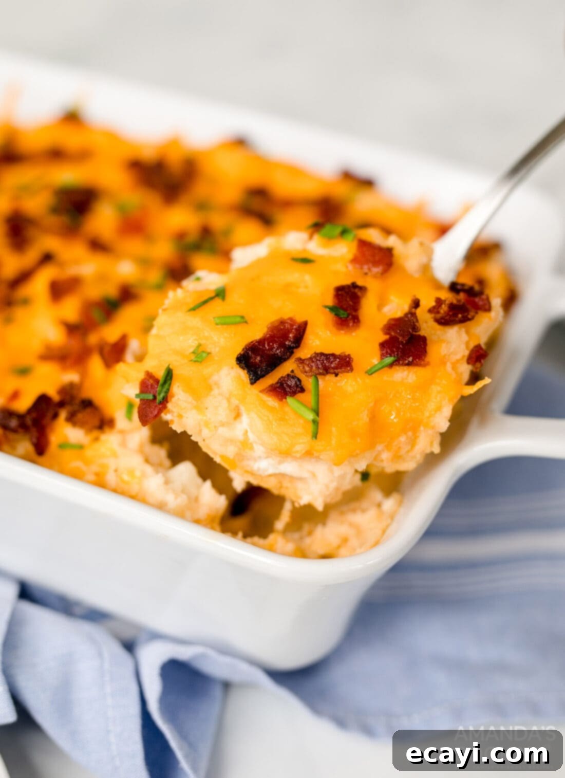 Ultimate Loaded Potato Bake 3 serving mashed potato casserole