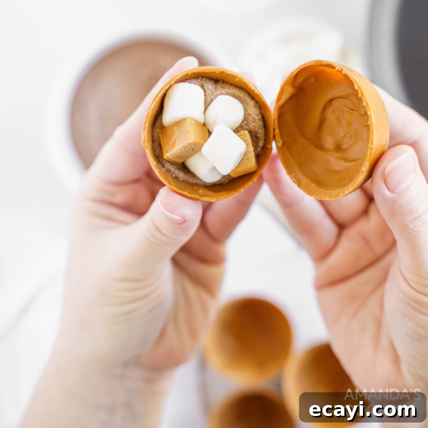 Melting Caramel Cocoa Delights 9 putting hot chocolate bomb together