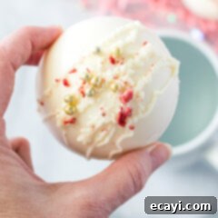 Dreamy Strawberry White Chocolate Hot Cocoa Bombs 17 Finished Strawberry White Chocolate Hot Cocoa Bombs with decorations