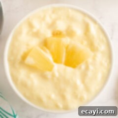 Golden Pineapple Yogurt Cloud 9 pineapple yogurt dessert in a ramekin