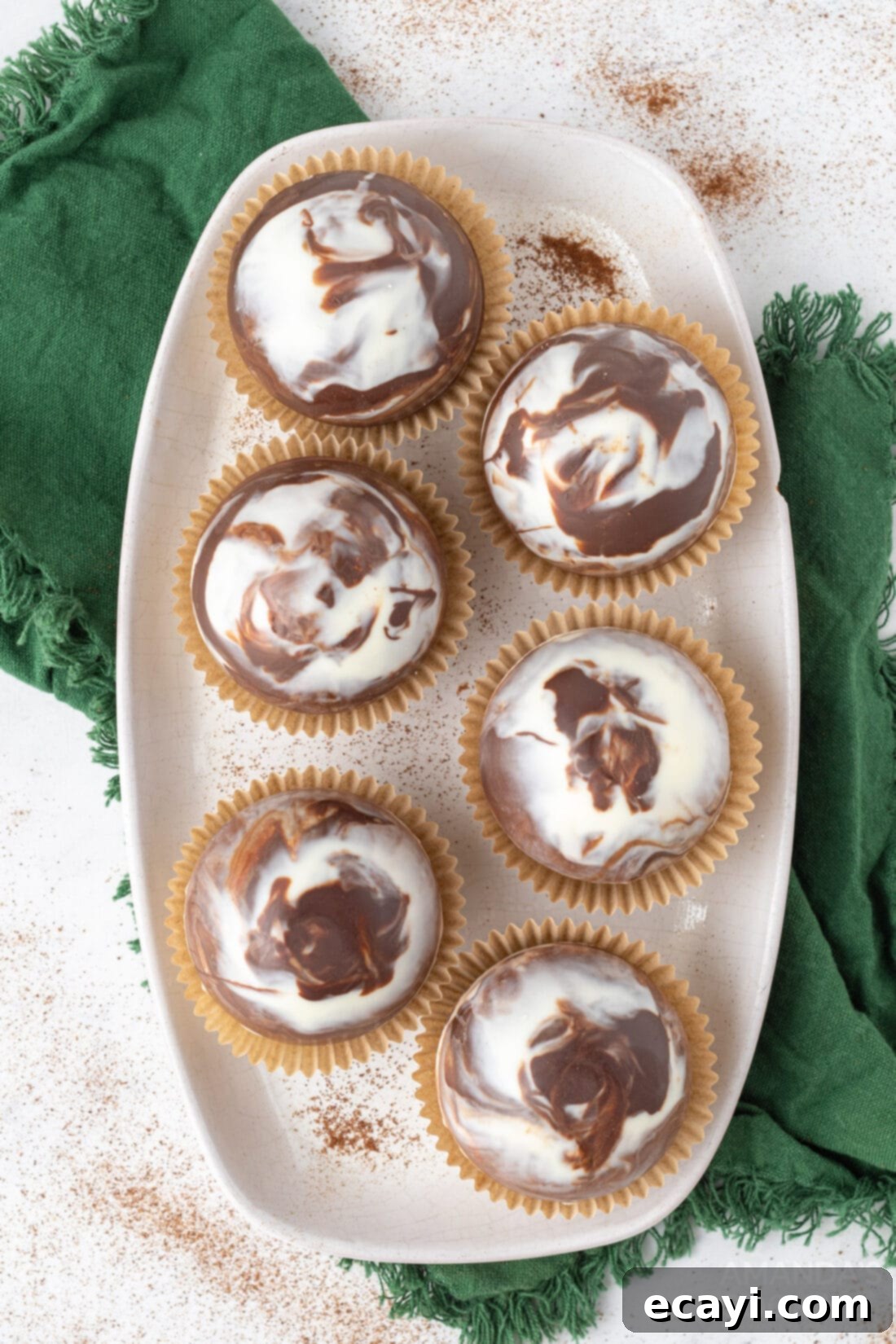 Swirled Mocha Cocoa Melts 3 tray of marbled mocha hot cocoa bombs