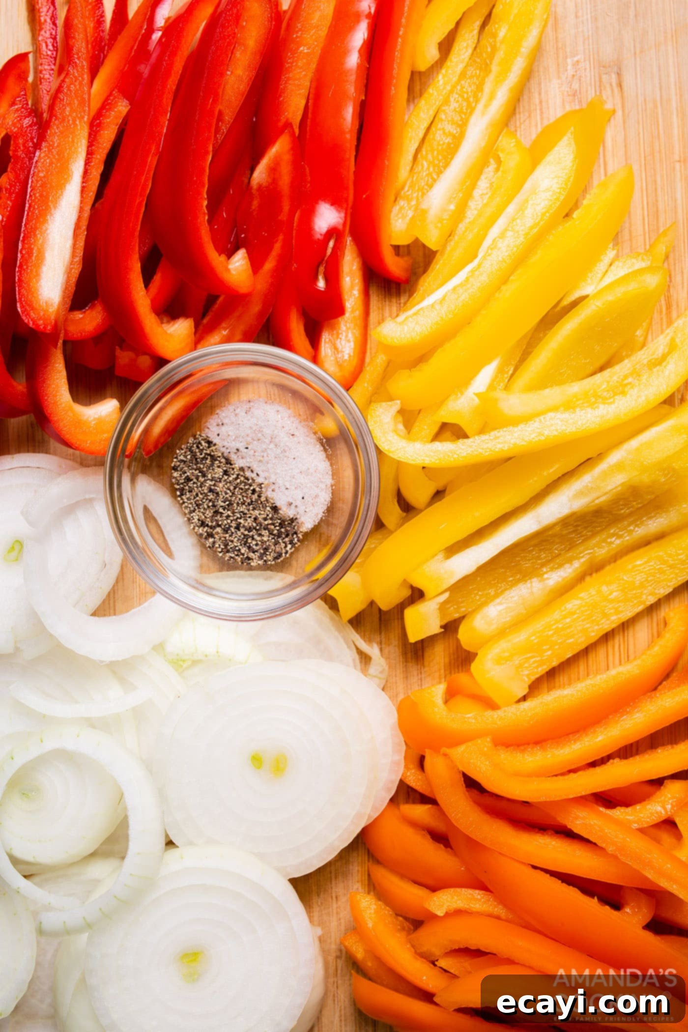 Crispy Air Fryer Italian Sausage and Peppers 5 sliced peppers and onions