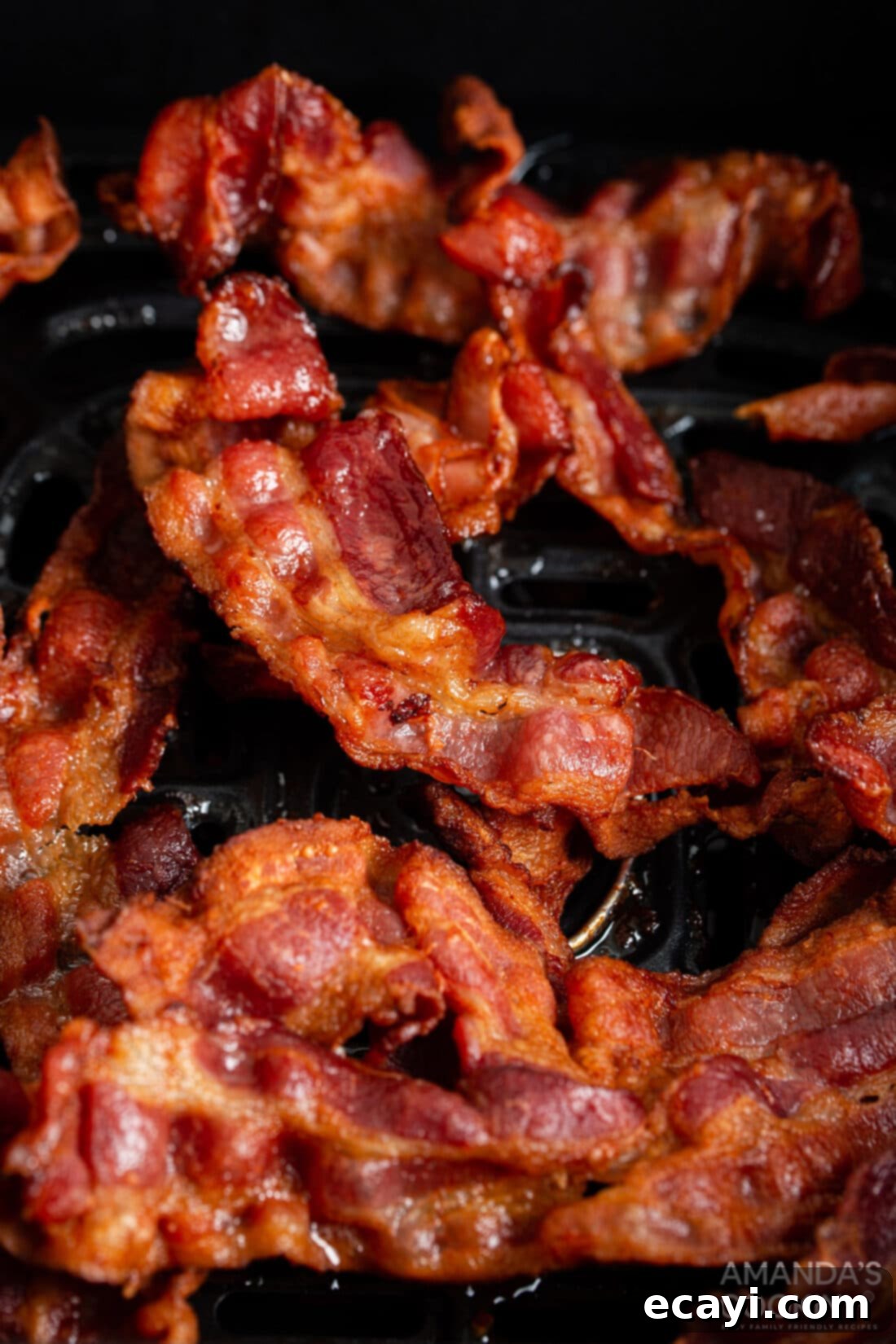 Effortless Crispy Air Fryer Bacon 3 bacon in an air fryer