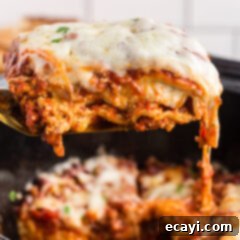 Effortless Crockpot Lasagna 13 lifting lasagna from crockpot