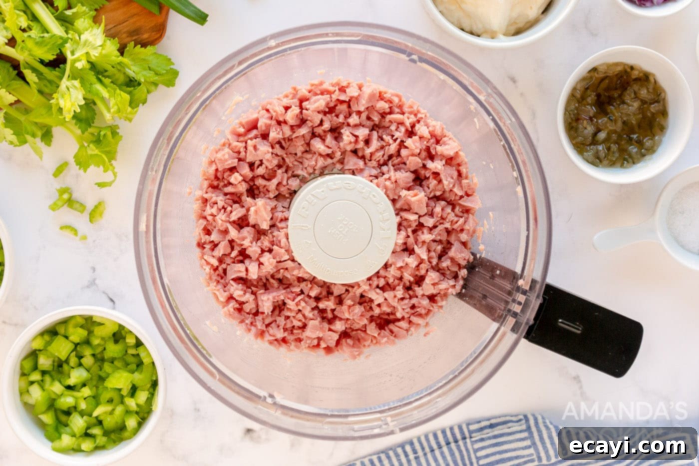 Classic Deli Ham Salad 5 ham in a food processor