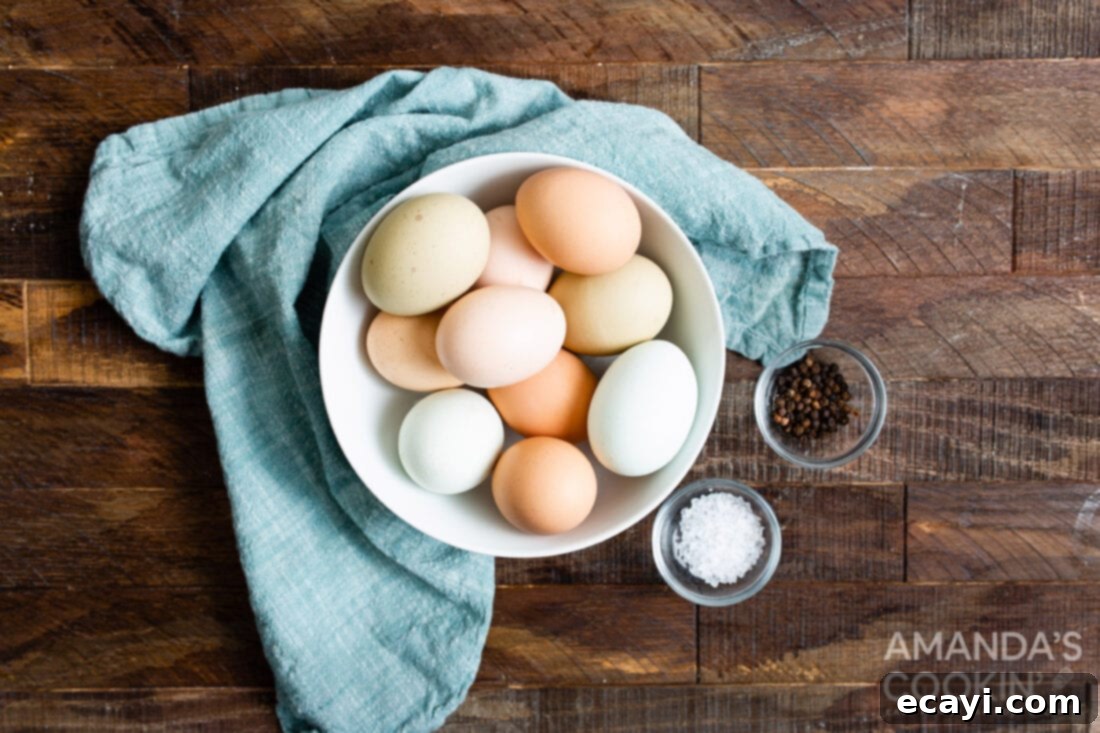 Hard Boiled Eggs in the Air Fryer 3 eggs in a bowl, ready for cooking