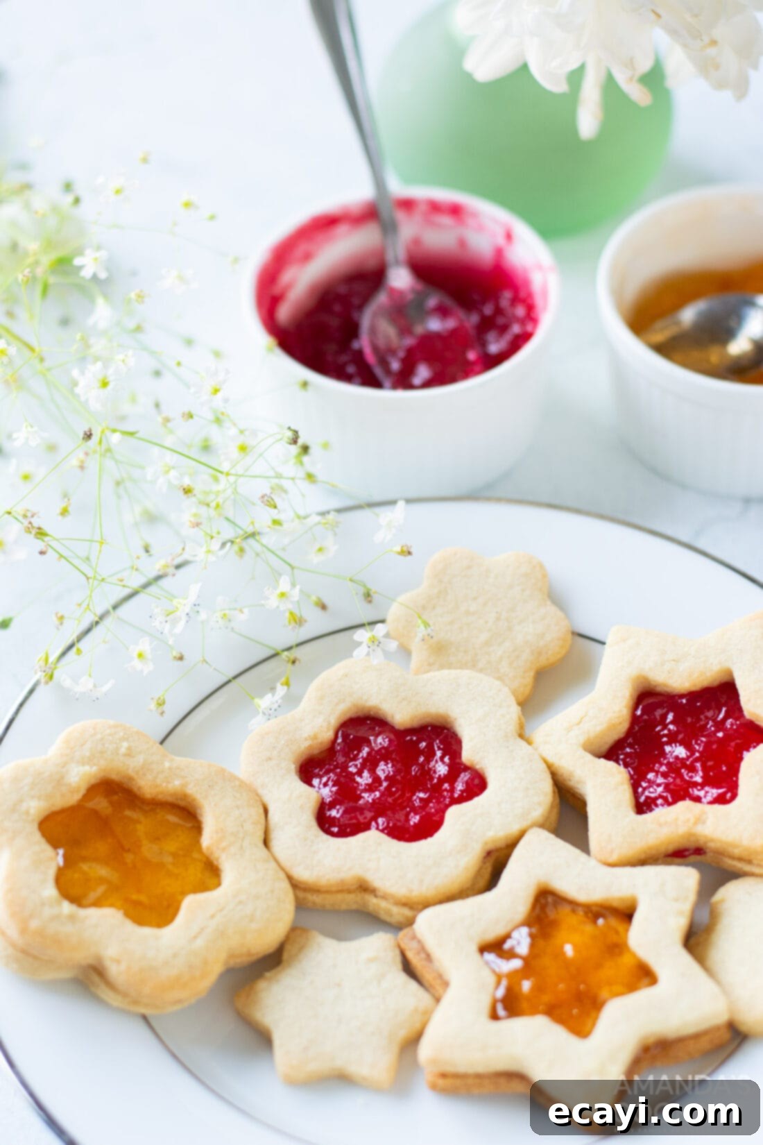Linzer Jam Delights 2 plate of Linzer Cookies