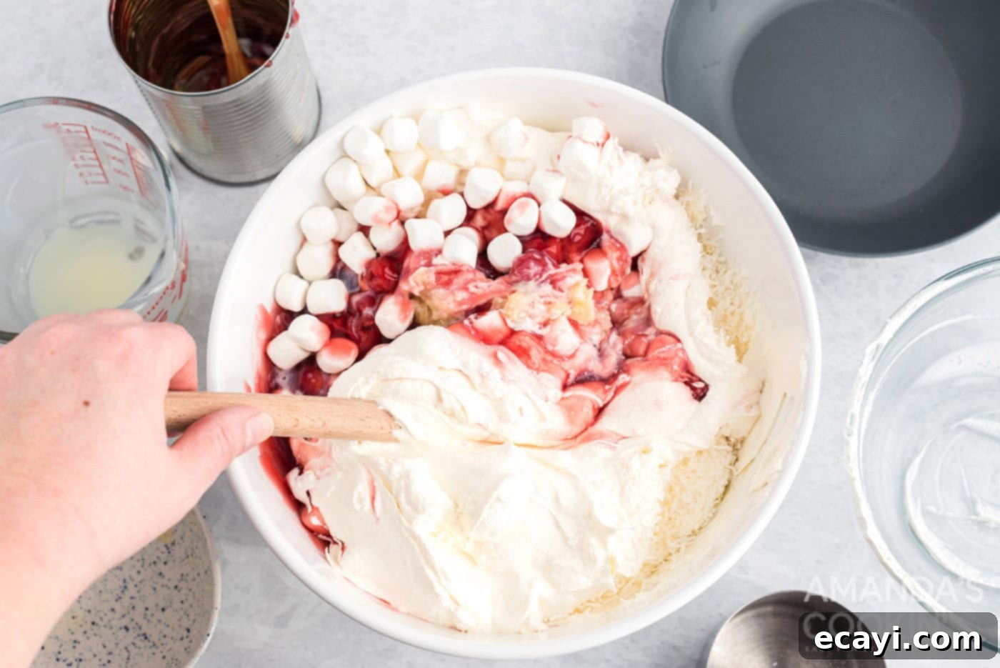 Crimson Cloud 6 Mixing all ingredients in a bowl