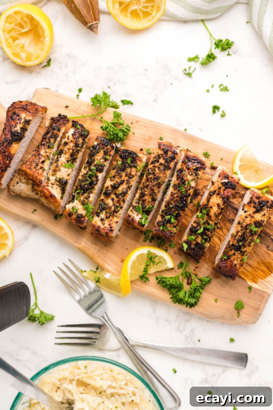 Air Fryer Pork Tenderloin Perfection 3 sliced Air Fryer Pork Tenderloin