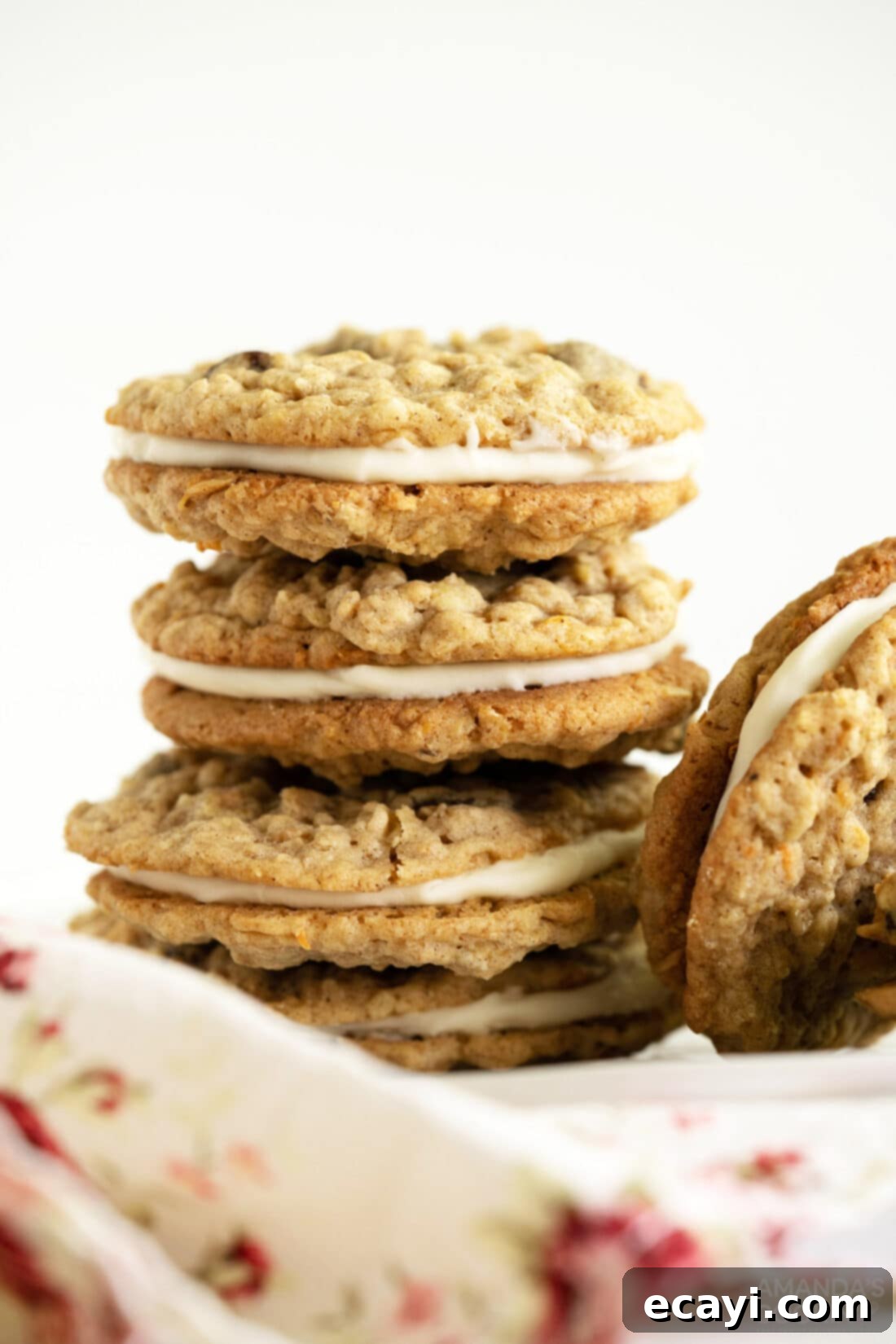 Decadent Carrot Cake Cookie Sandwiches 13 stack of Carrot Cake Sandwich Cookies