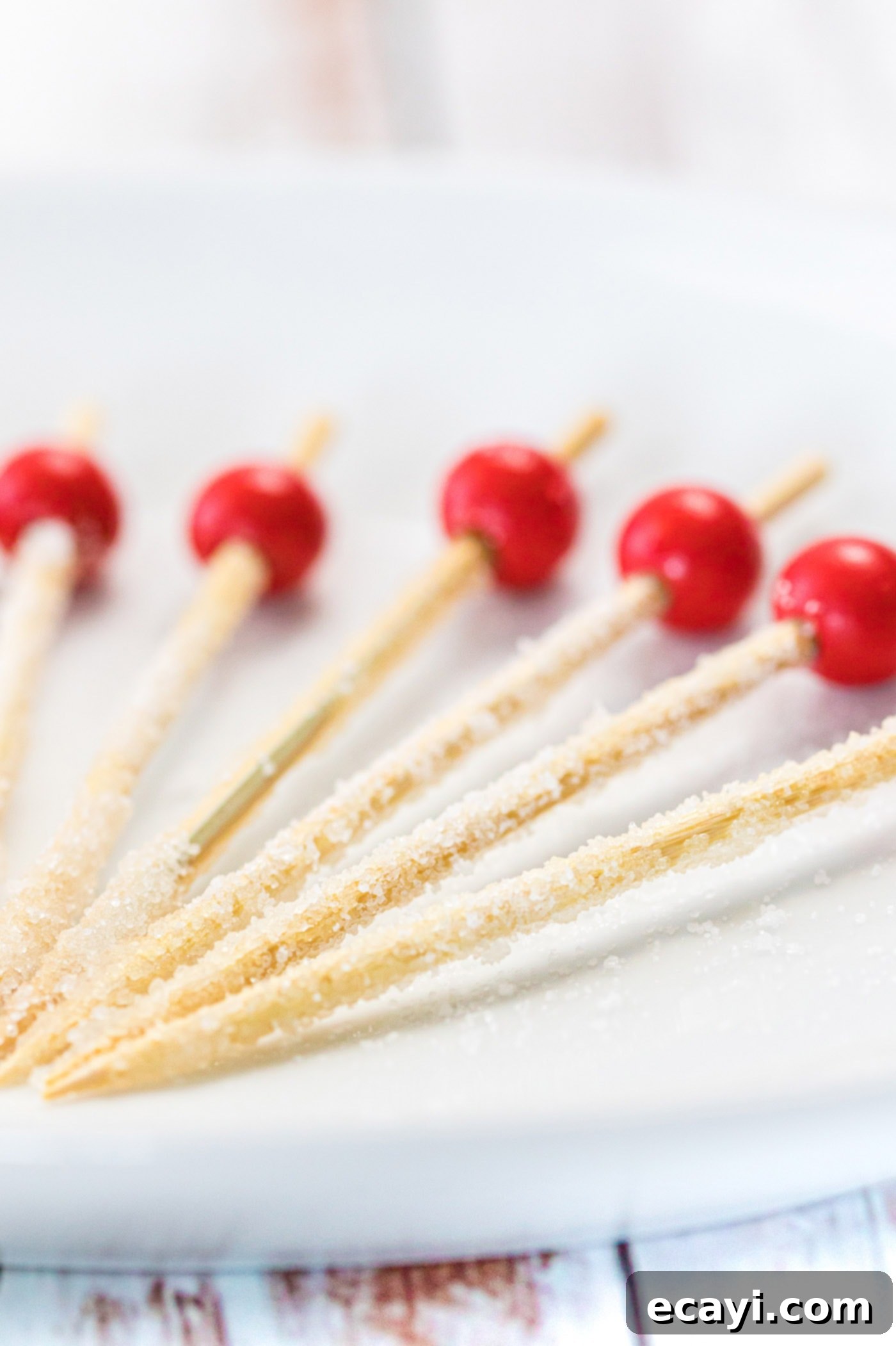 Edible Geodes 6 Wooden skewers coated in dry sugar, ready for crystal growth for rock candy