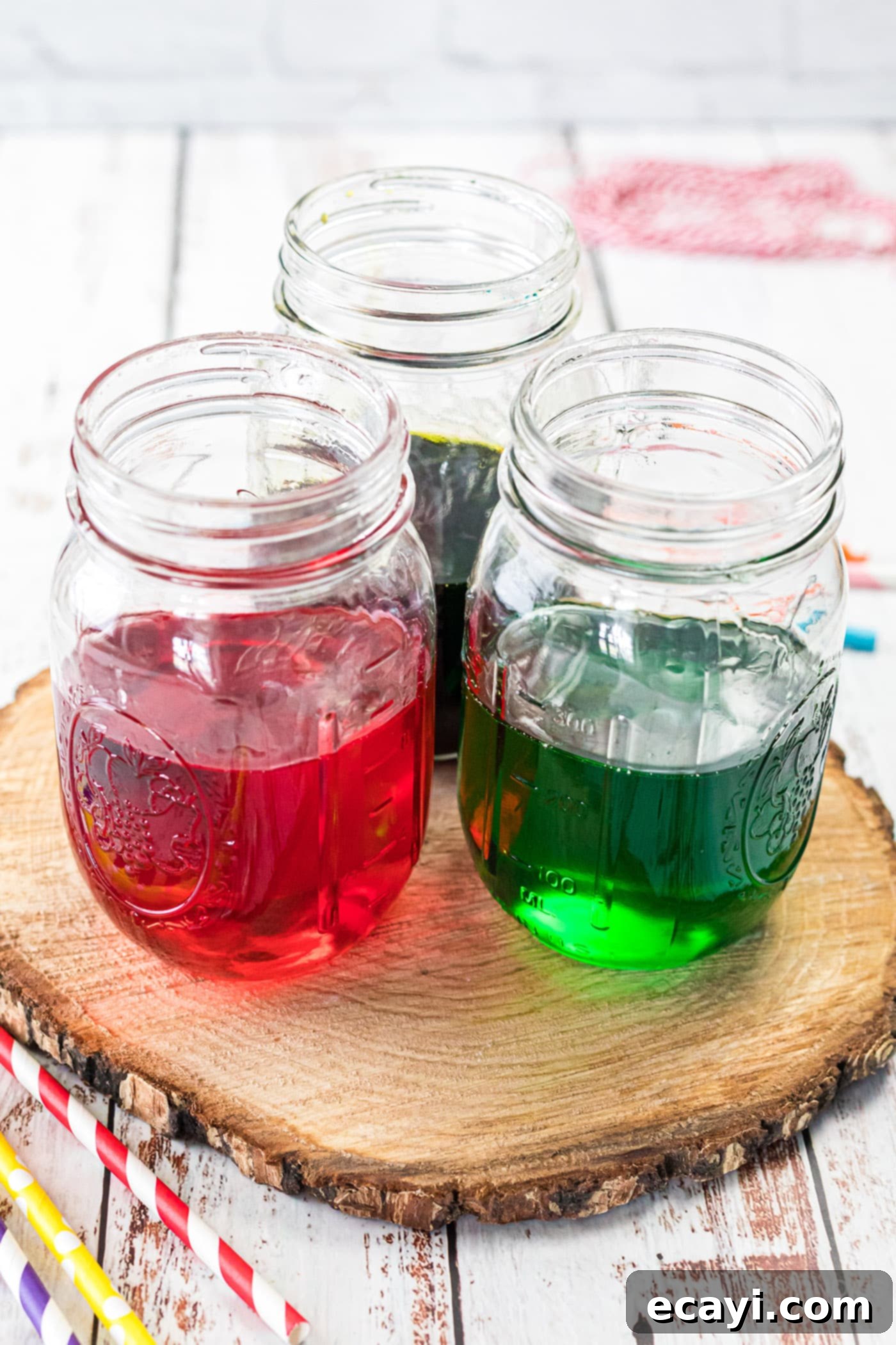 Edible Geodes 7 Jars containing sugar mixture, with different food colorings added for rock candy