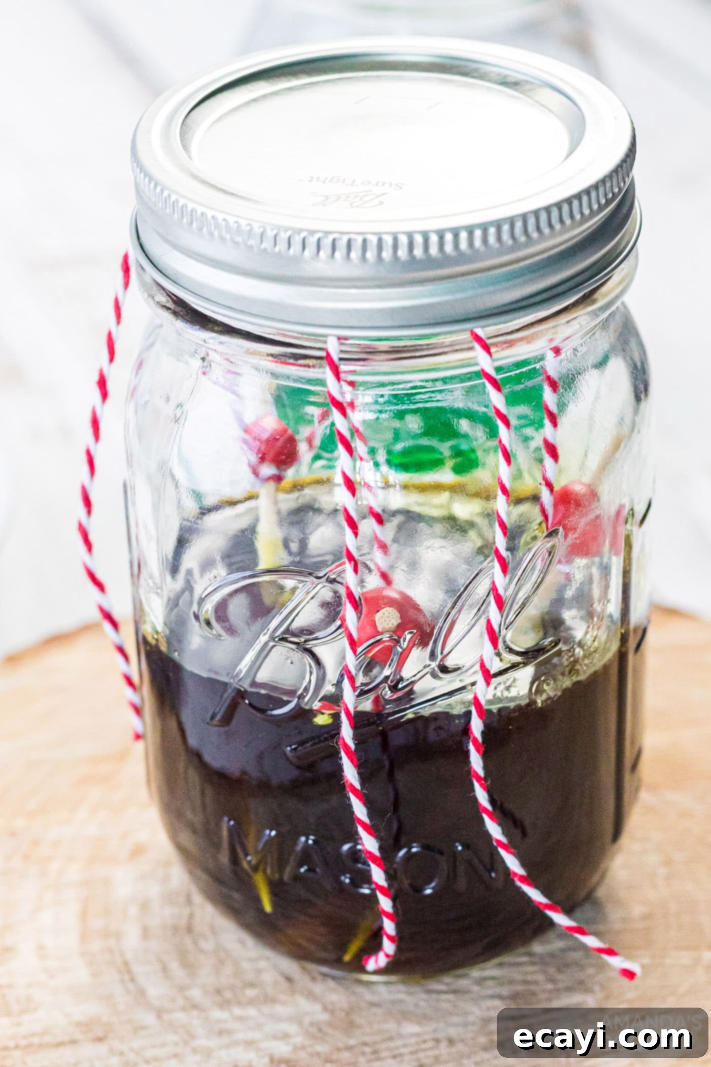 Edible Geodes 10 Closed jar with a wooden skewer suspended inside, ready for rock candy growth