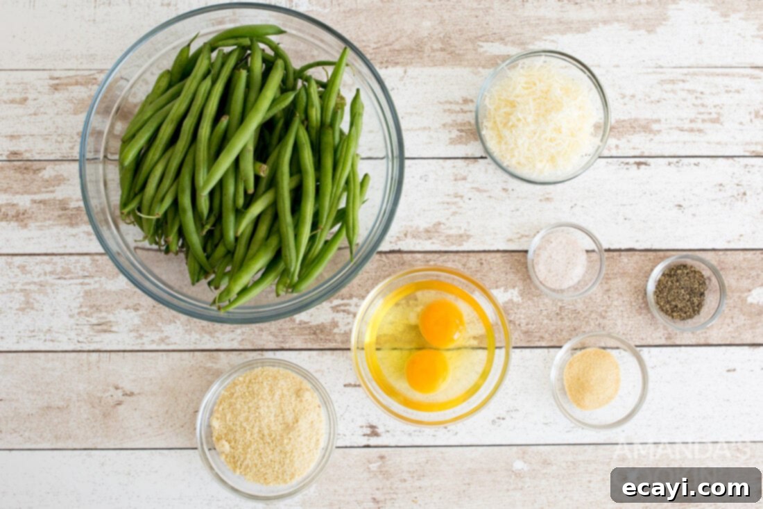 Crispy Air-Fried Green Bean Sticks 4 ingredients for making Air Fryer Green Bean Fries