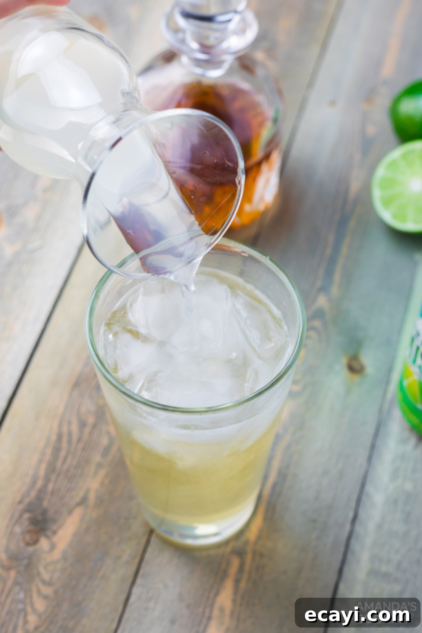 Boozy Limeade 6 adding limeade to glass