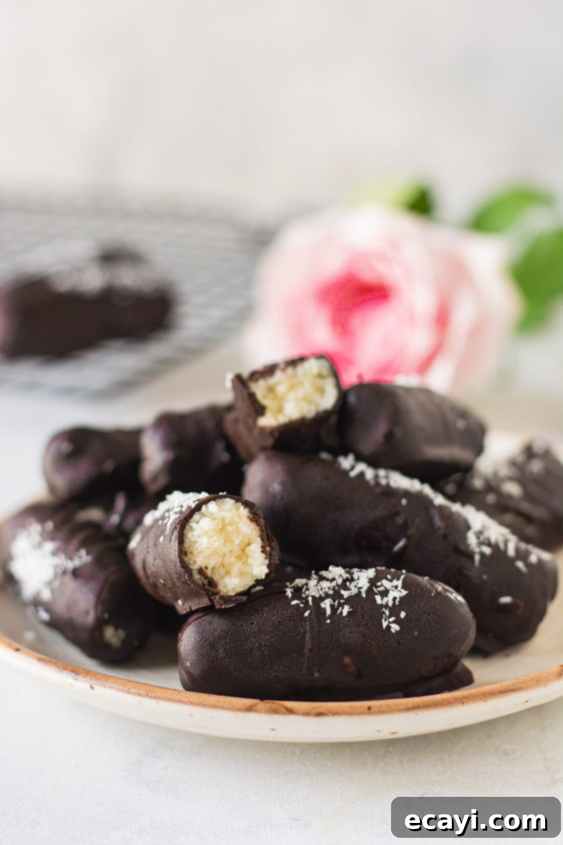 Copycat Bounty Bars 2 plate of homemade bounty bars