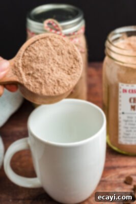 One-Minute Chocolate Cake 17 adding cake mix to a mug
