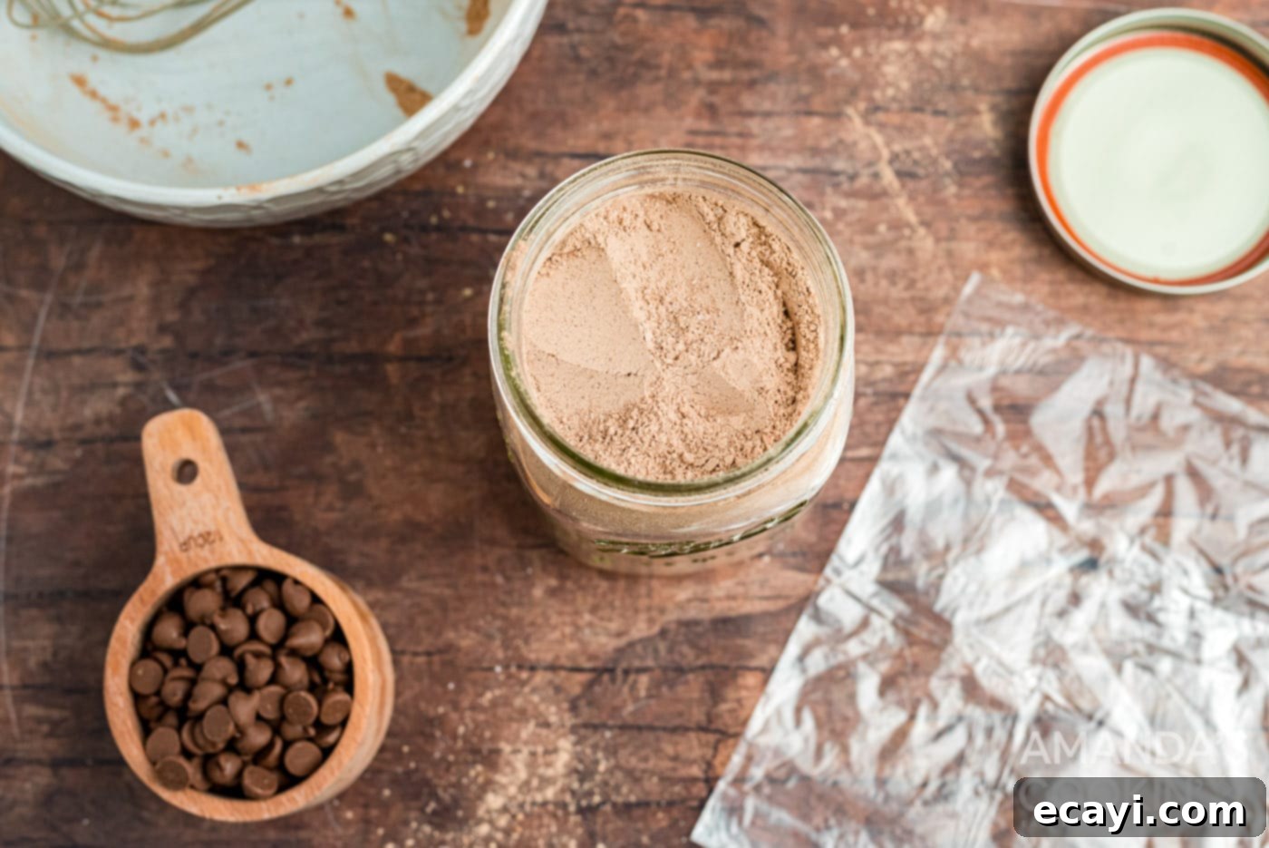 One-Minute Chocolate Cake 10 ingredients in jar