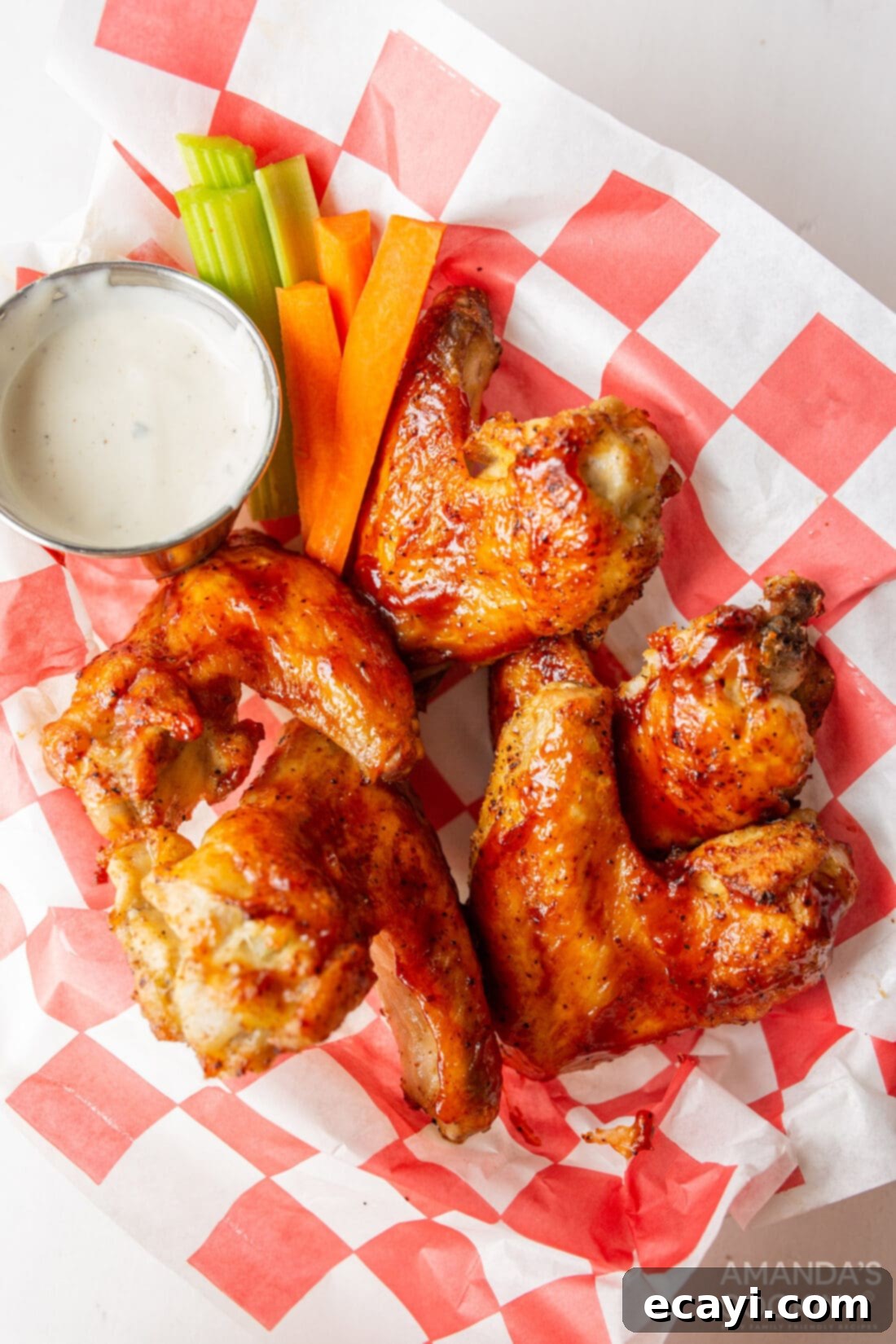 Crispy Air-Fried Wings 3 Air Fryer Chicken Wings with barbecue sauce