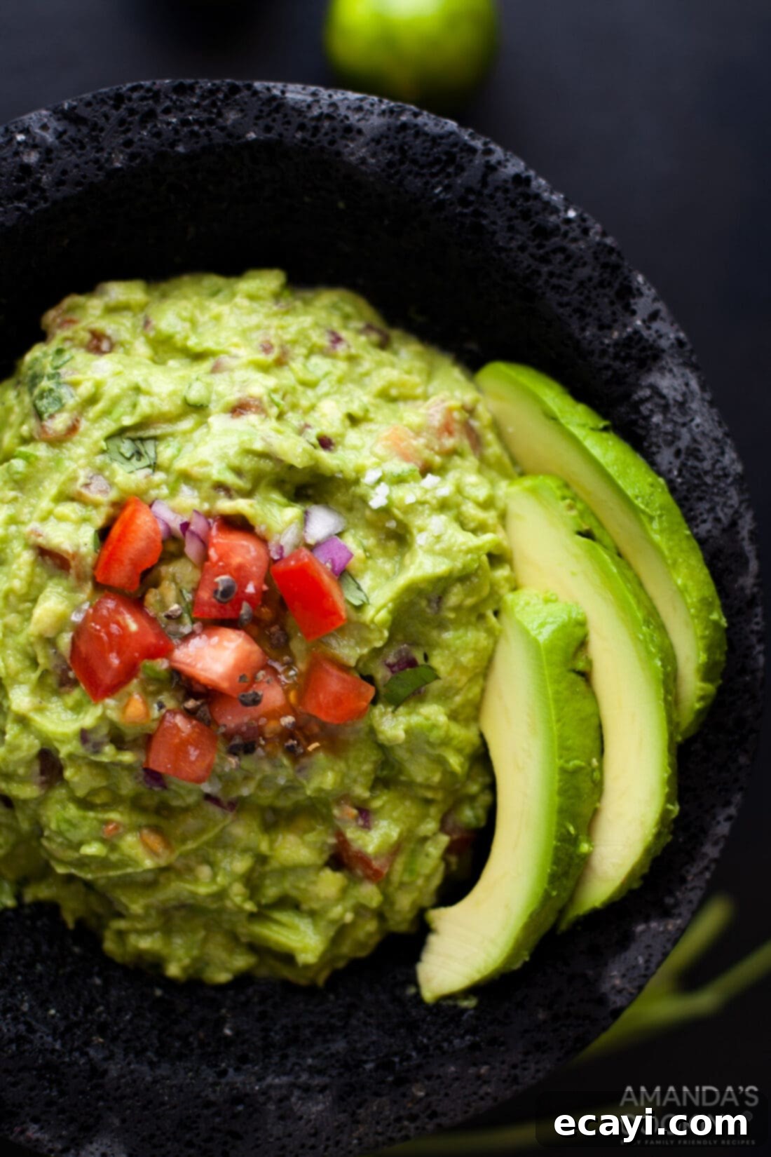Guacamole 2 guacamole in a molcajete