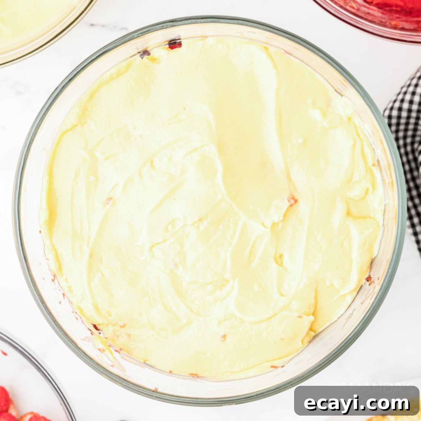 Whimsical Jelly Parfait 10 creamy vanilla pudding layered over jello in a trifle bowl