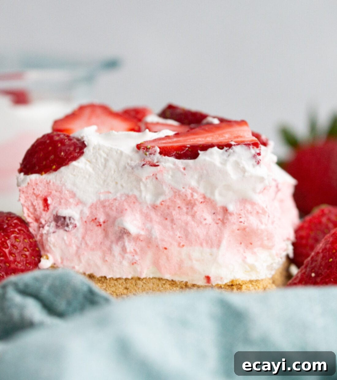 Strawberry Dream Layers 3 Square piece of Strawberry Lasagna