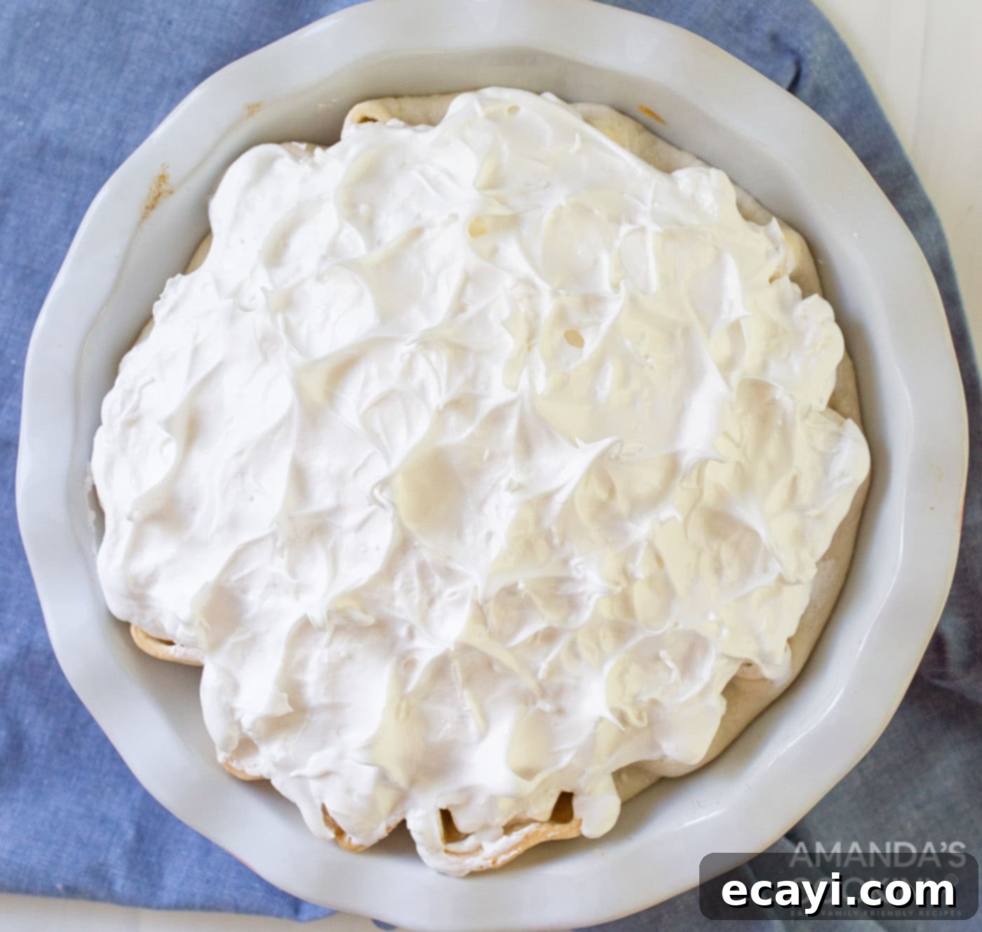 Lemon Meringue Pie 9 Lemon meringue pie topped with soft white meringue, shaped into decorative peaks.