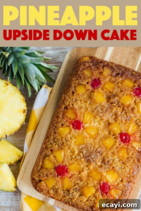 A full view of the delicious pineapple upside down cake, perfectly baked and ready to serve, showcasing its beautiful caramelized topping and tender cake. #wholecake #homemadebaking #dessertlove Pineapple Upside Down Cake Whole